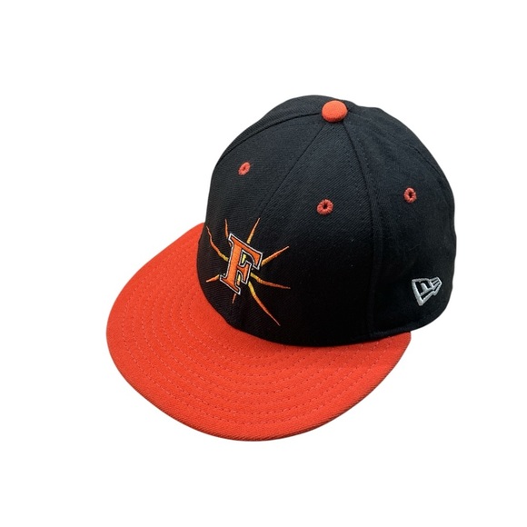 New Era 59FIFTY Frederick Key Fitted Hat 7 3/8 Black Orange 100% Wool Cap - Picture 1 of 13